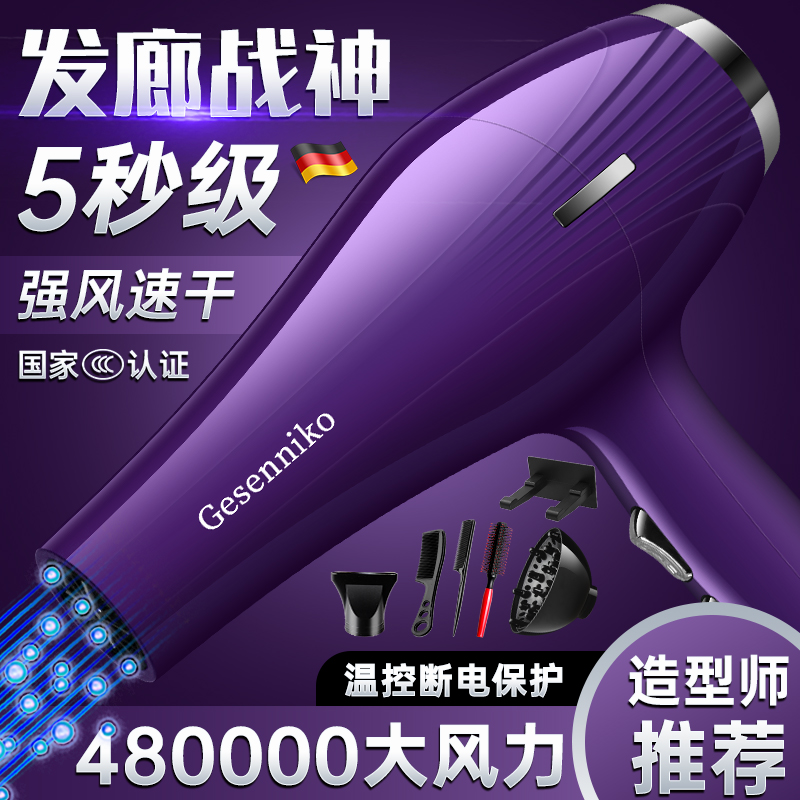 吹风机大功率5000理发店专用3800家用大风力9900负离子发廊速干W
