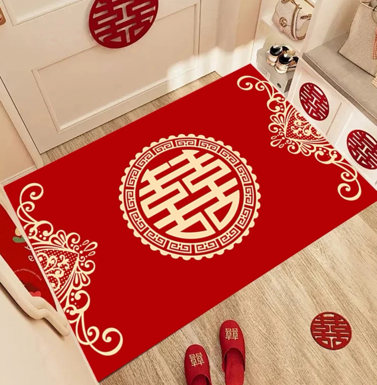 新娘进门地垫结婚婚房结婚地垫入户门地垫婚房婚庆客厅防滑床前毯
