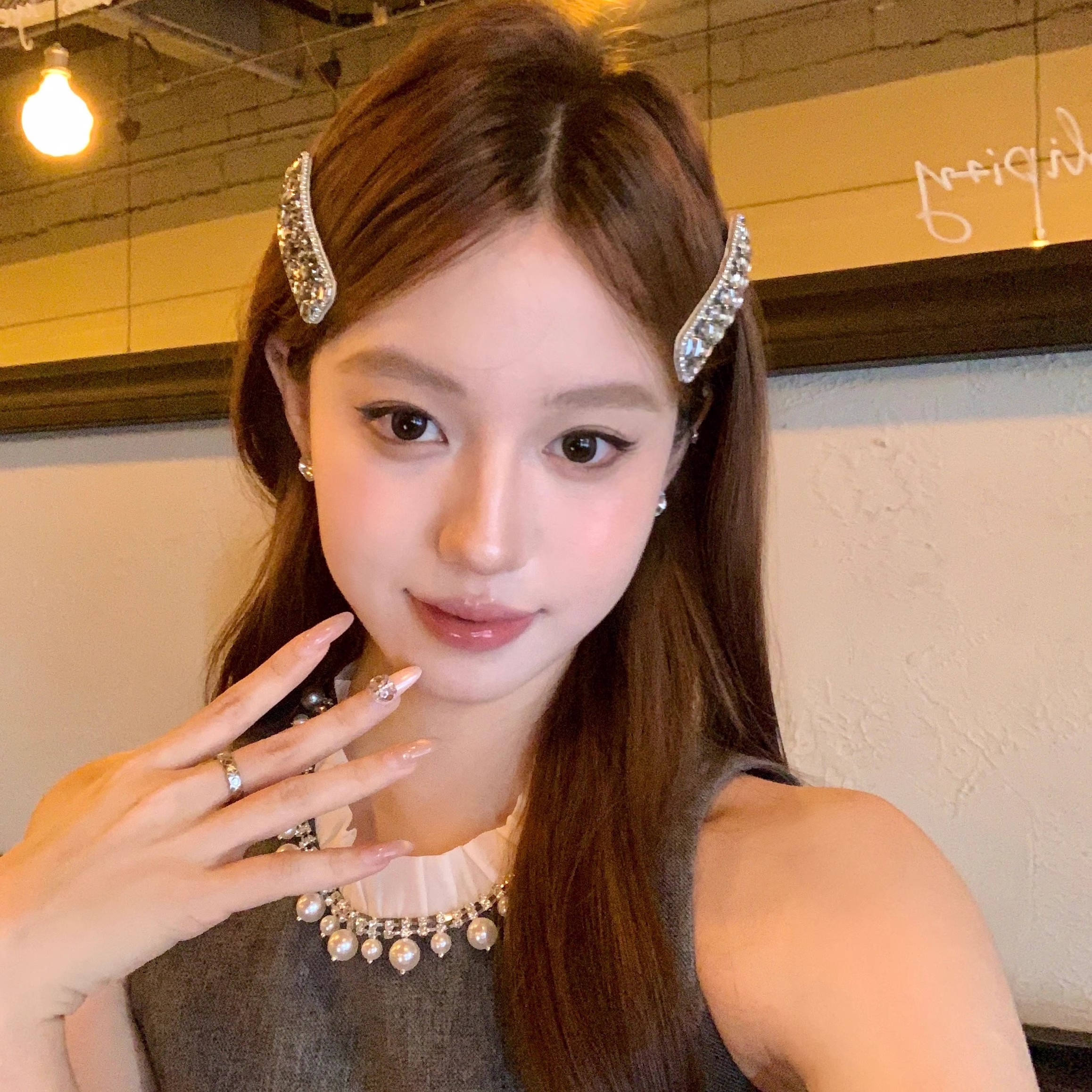 超闪水钻BB夹时尚气质轻奢掰掰夹侧边精致刘海夹新款额前碎发夹女