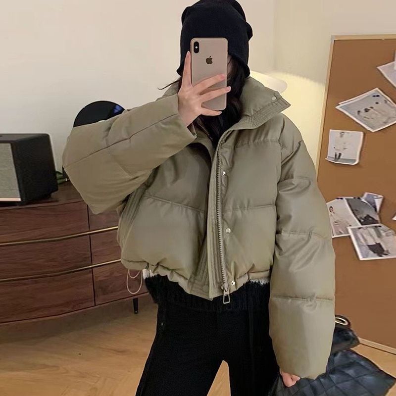 山力达迪PU免洗新品冬季立领棉衣小个子外套短款加厚面包羽绒棉服