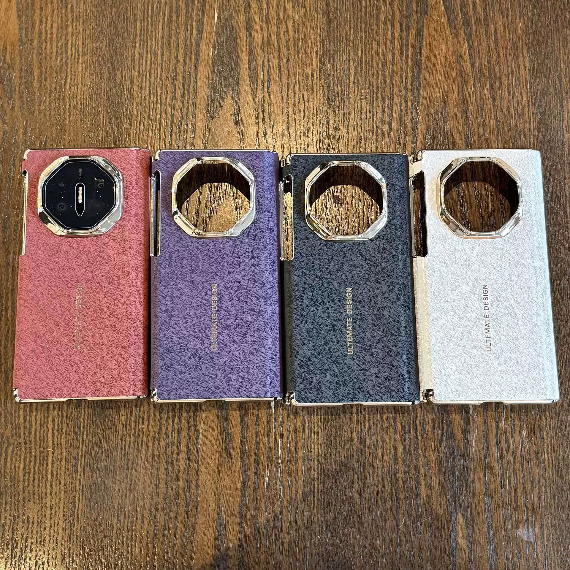 适用华为MateXTs非凡大师三折叠手机壳轻奢素皮双中轴保护