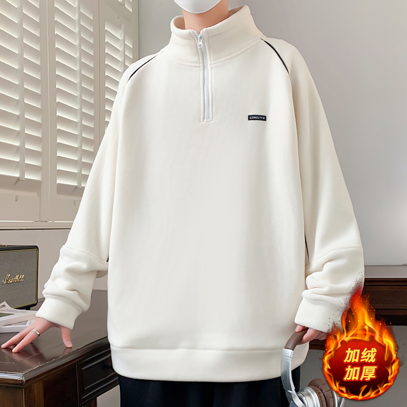 秋冬青少年初高中学生男双面加绒加厚亲肤保温高领卫衣奥粒打底衫