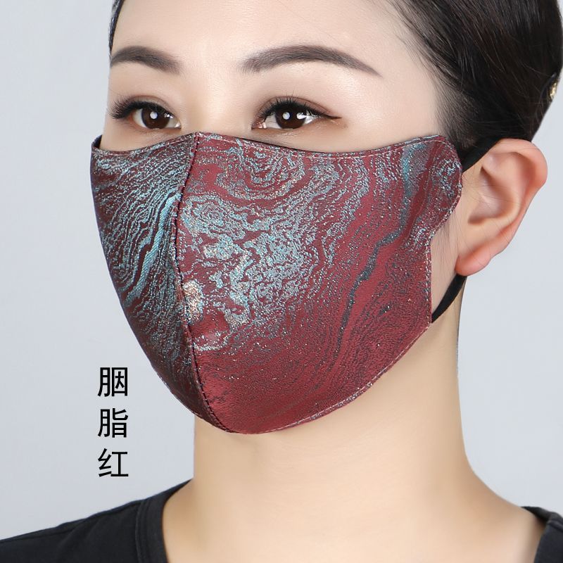 网红爆款重工波纹闪亮时尚秋冬保暖口罩3D立防晒透气可水洗透气