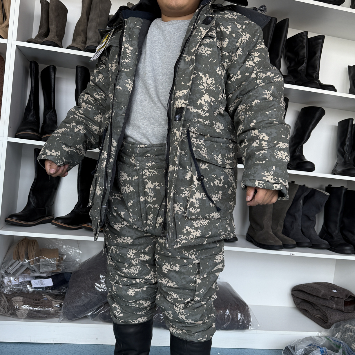冬季工装服布料抓绒