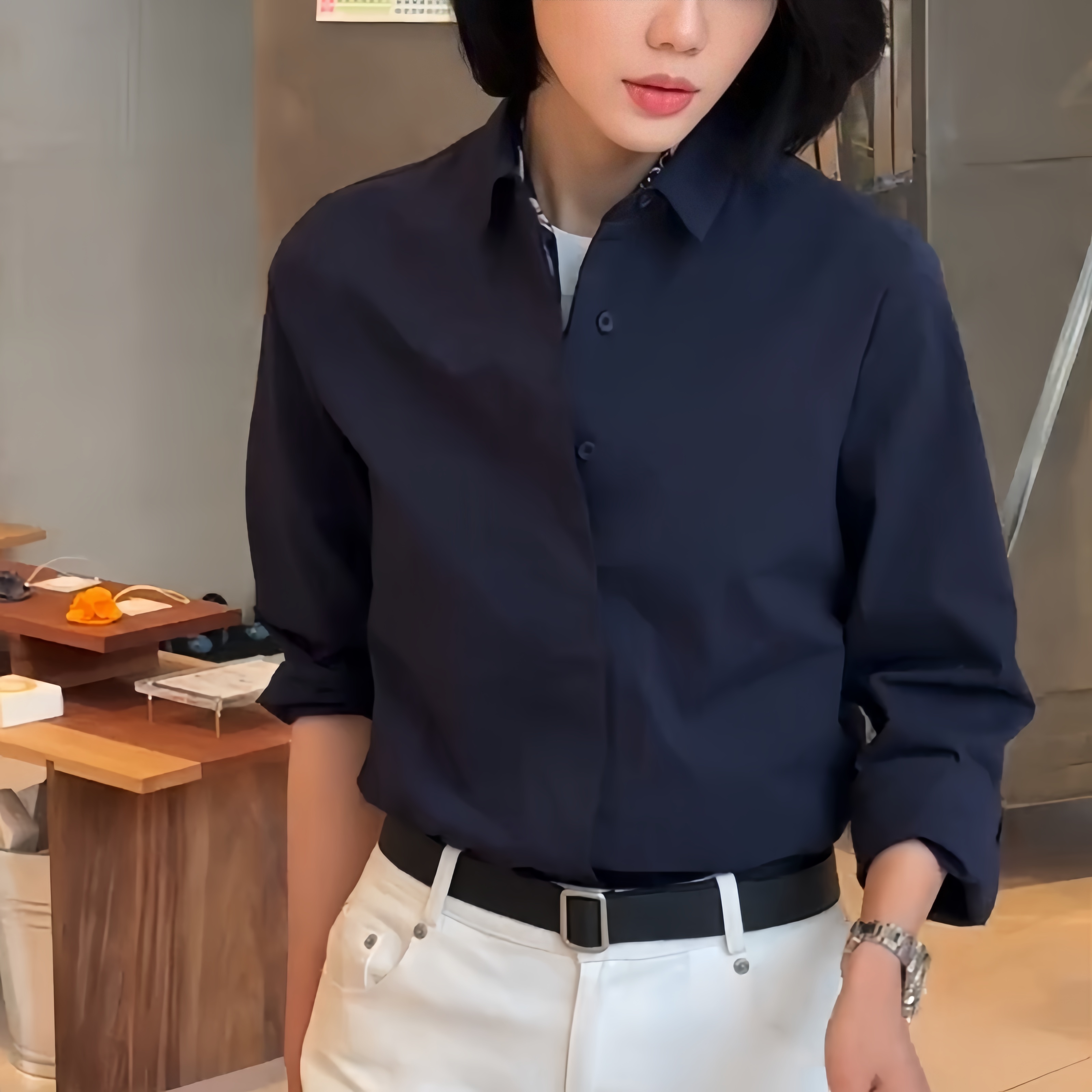法式轻奢高级感长袖衬衫女2025春夏新款爆款宽松独特气质通勤上衣