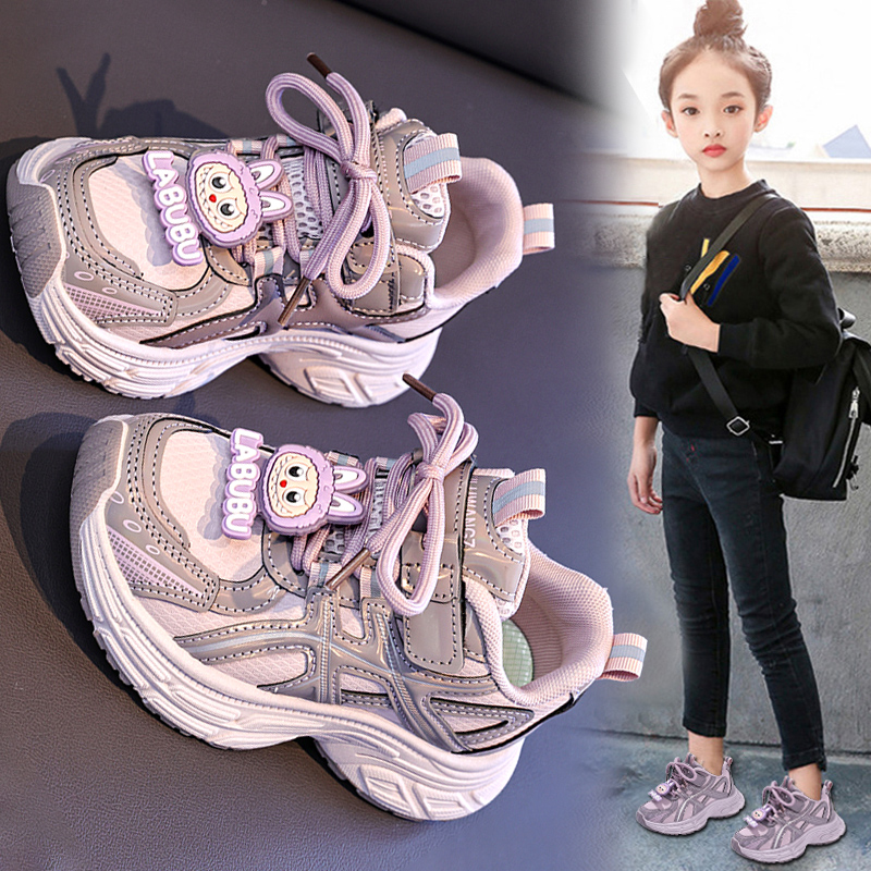 ABC女童鞋2025新款秋季儿童跑步运动鞋拉布布软底老爹鞋透气爆款