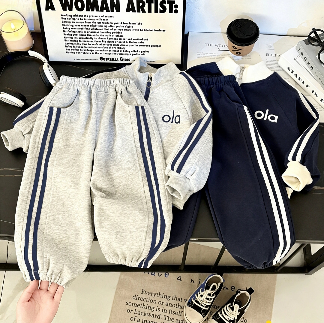 【悠悠万达】男女童同款儿童卫衣套装秋冬季加绒/不加绒韩系两件套