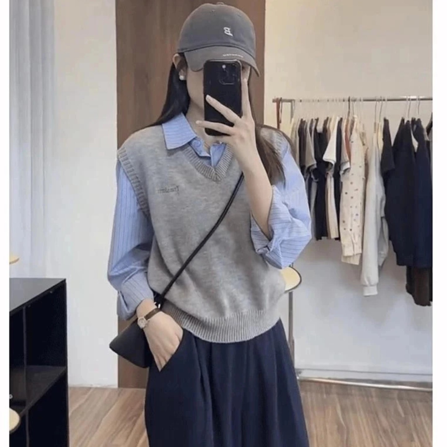 假两件撞色衬衫2025春季休闲百搭叠穿洋气秋冬外穿长袖衬衫上衣