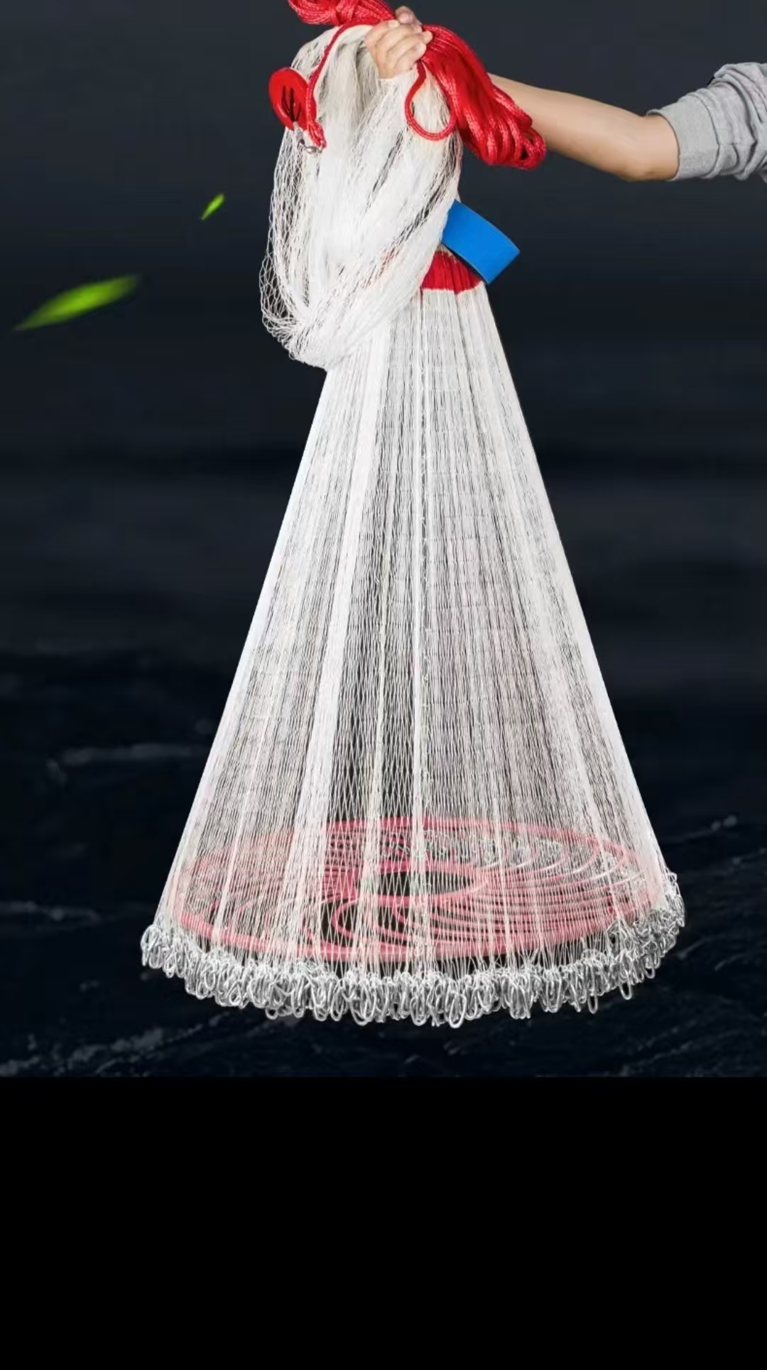 机织合股大力马飞盘式手撒网加重链条结实耐用适合户外捕鱼的渔具