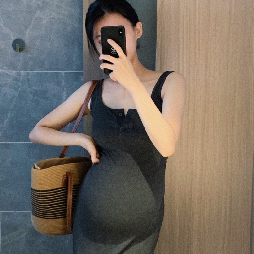 高弹力！遮副乳孕妇早秋连衣裙2025显瘦舒适吊带裙外穿打底裙中长