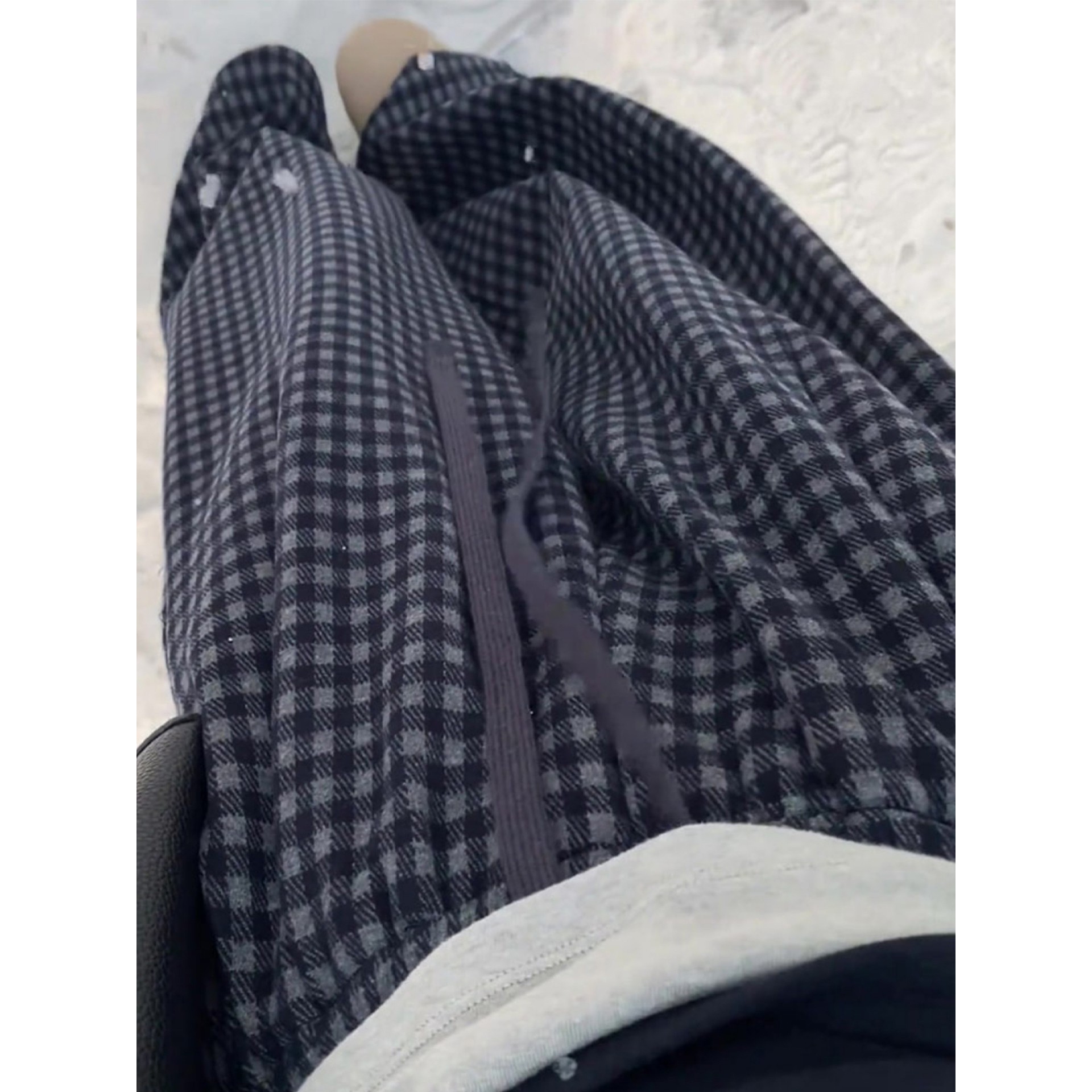 大码女装胖mm240斤格子阔腿裤女加绒加厚宽松显瘦韩系百搭休闲裤