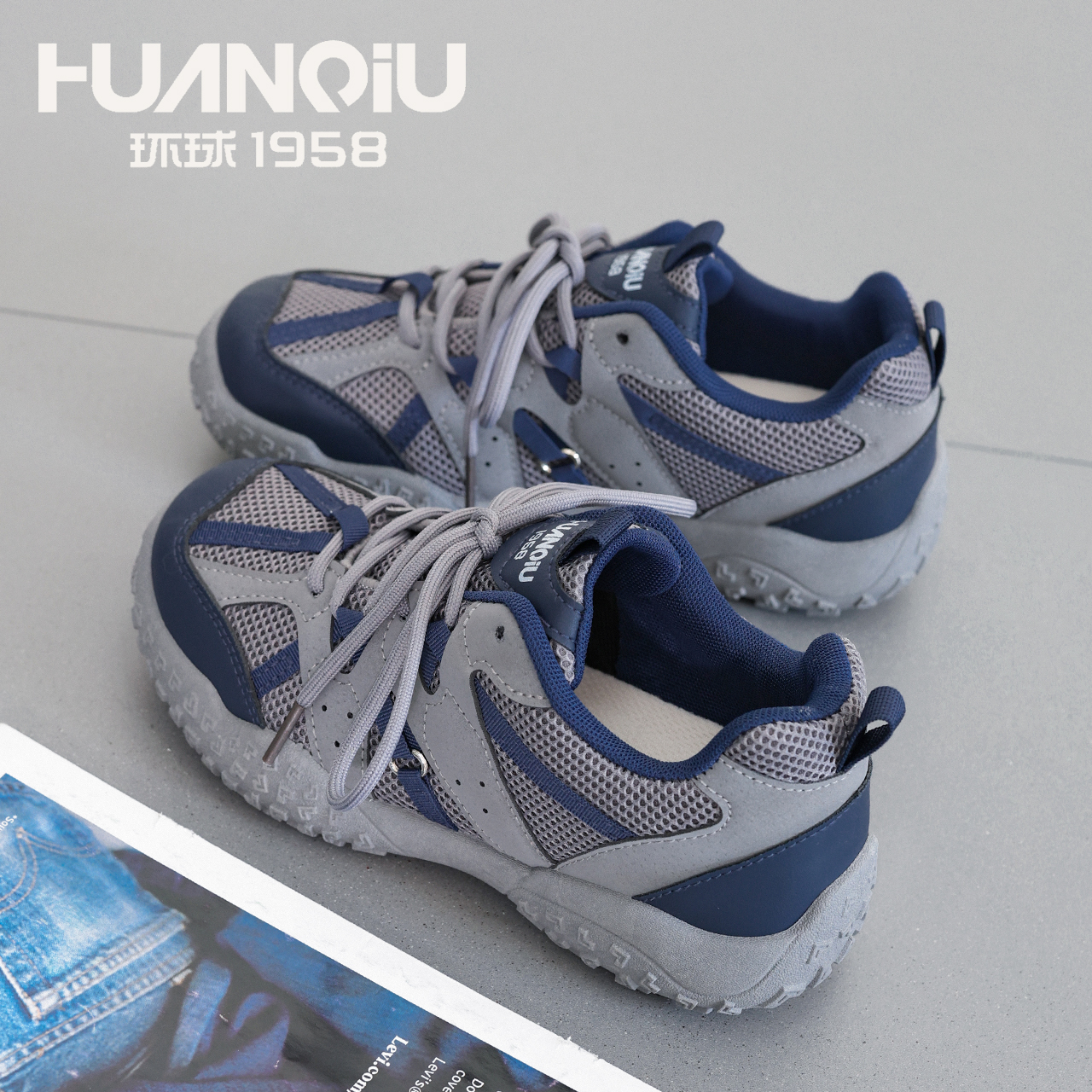 HUANQIU/环球2025秋季新款网面防滑运动鞋时尚百搭休闲鞋网红女鞋