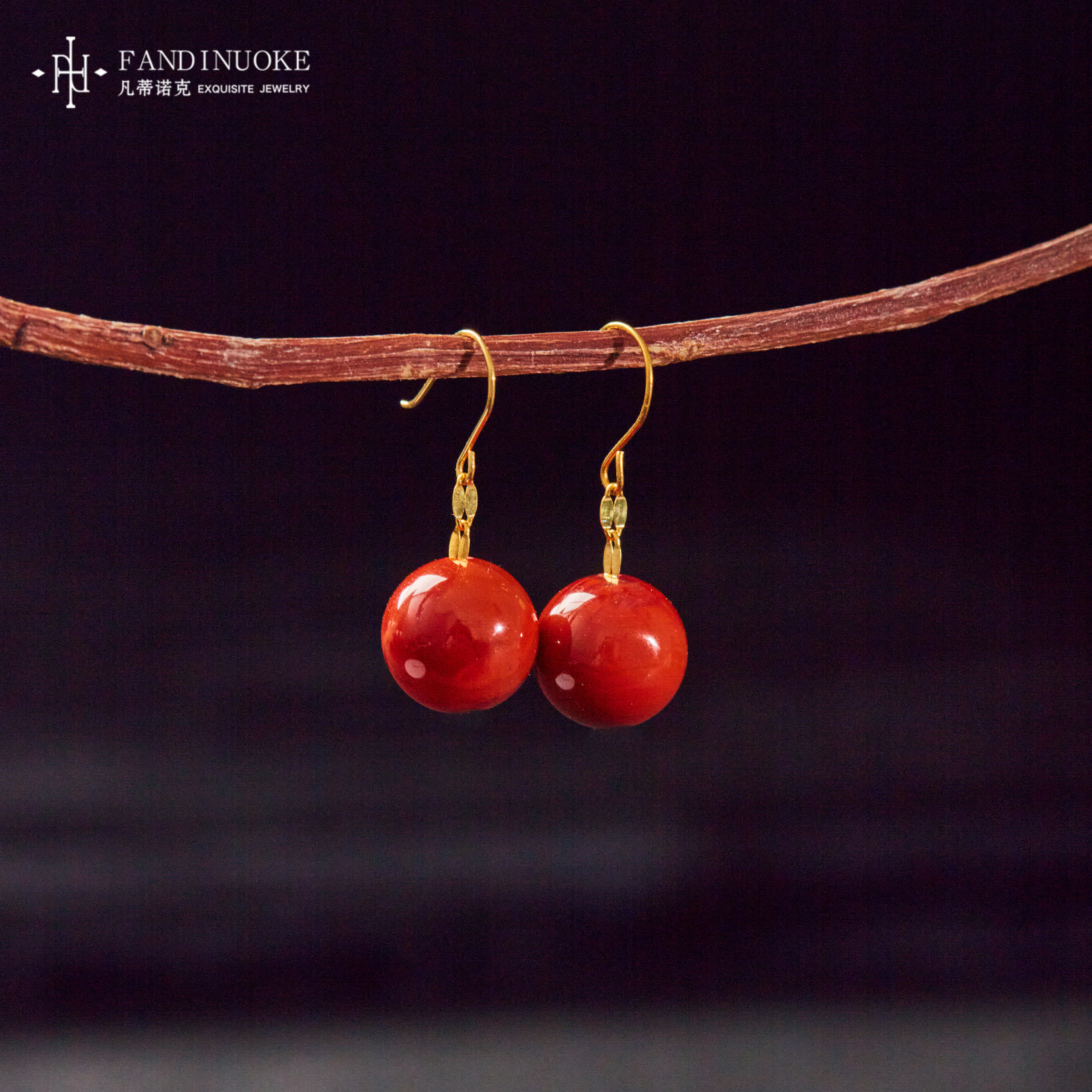 【加加专属】今韵 | 18K南红耳钩多样性发一#XYGD017081-A