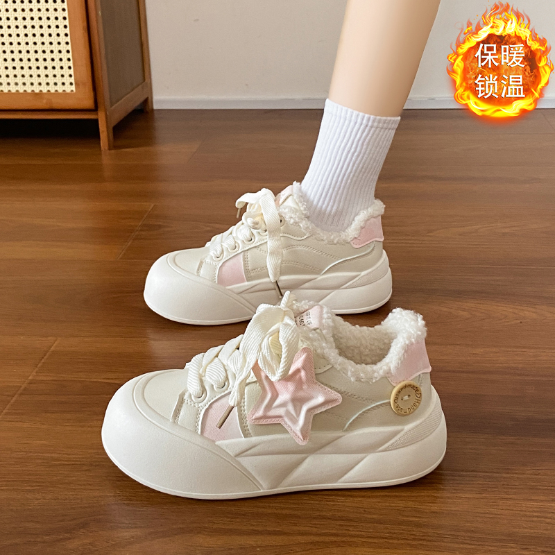 ABC女童2025新款冬季儿童中大童二棉板鞋女孩加绒软底运动鞋爆款
