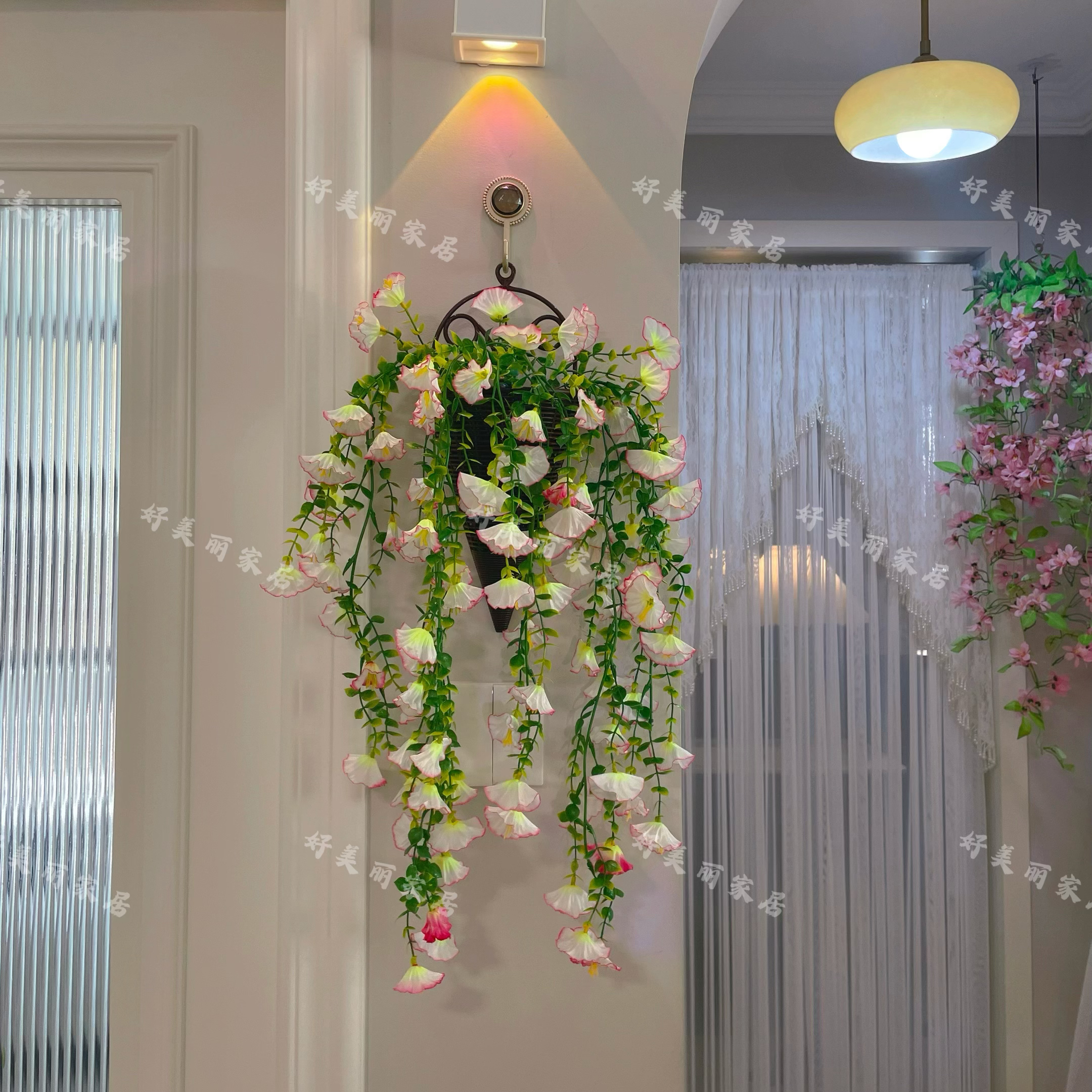 墙面装饰挂件壁挂花器仿真花墙壁挂饰电视背景墙挂墙绿植遮丑壁饰