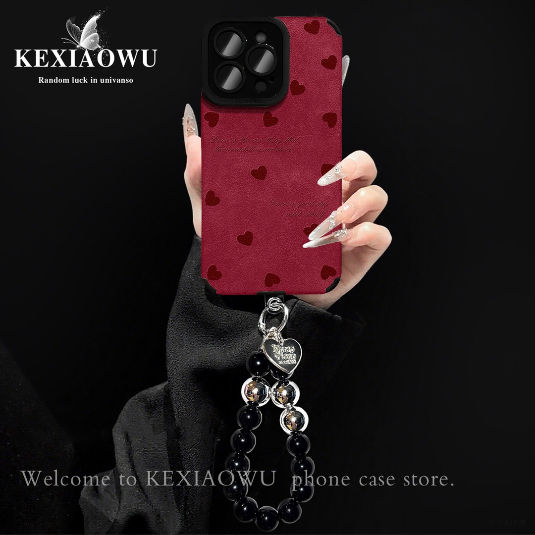 轻奢瞳眼英文爱心适用苹果17PROMAX华为vivo小米oppo手链手机壳