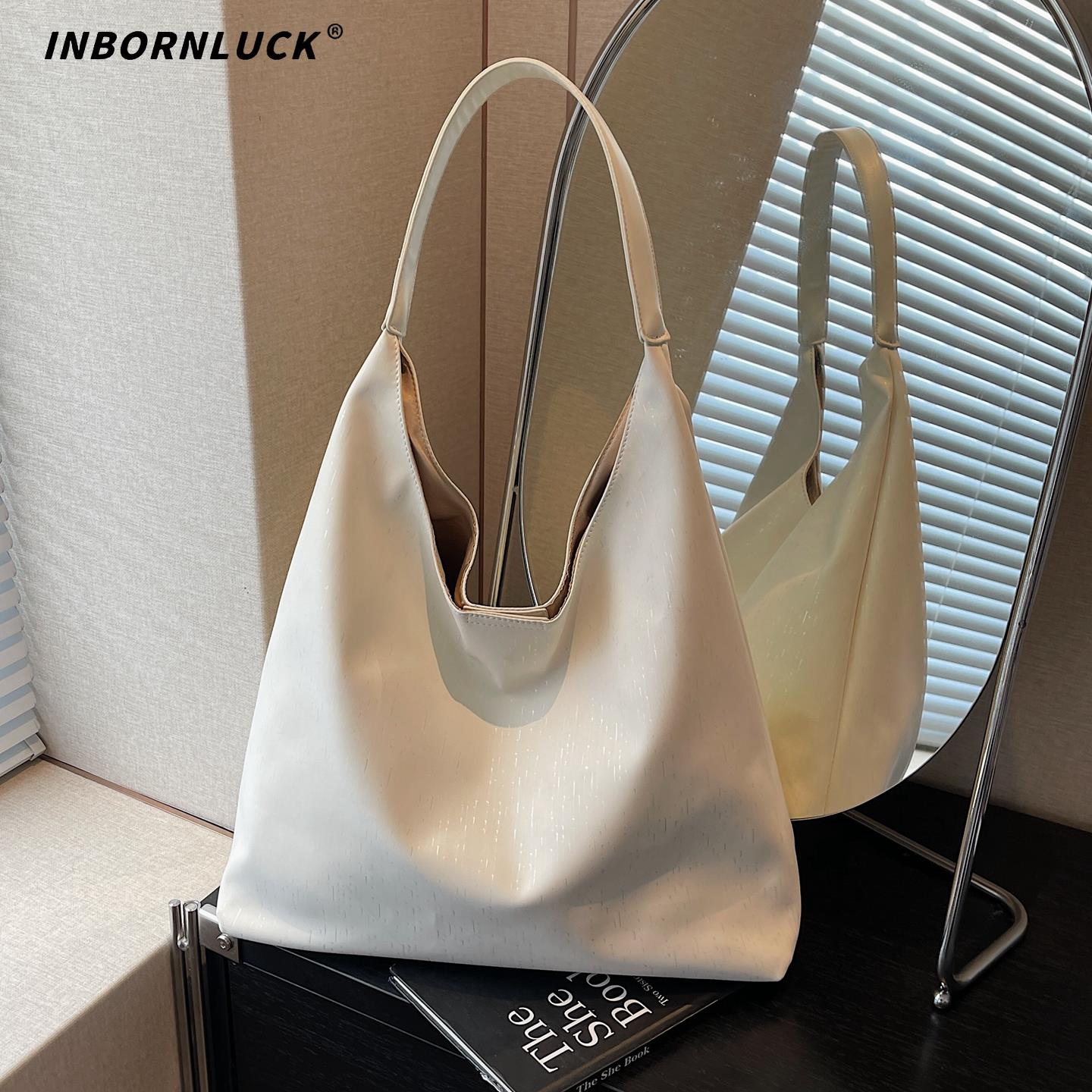 简约大容量包包女2025新款夏季松弛感托特包大学生上课通勤单肩包