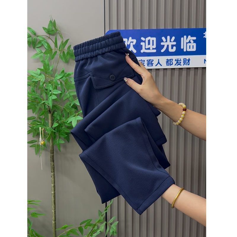 秋季新款高腰小脚九分裤女2025遮肉显瘦休闲裤小个子弹力宽松百搭