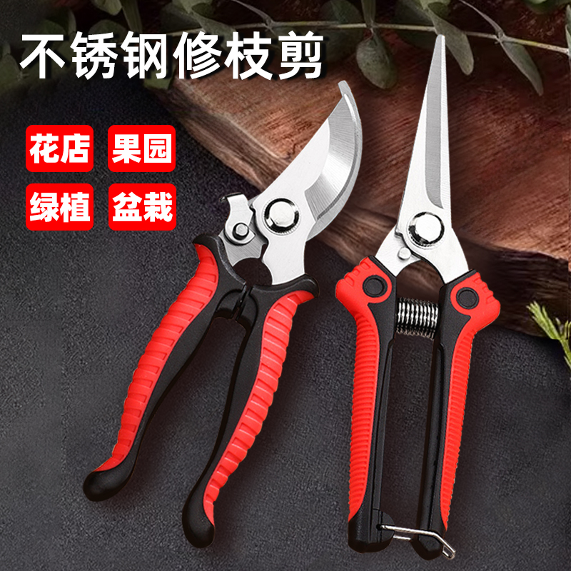 TUPI家用养花插花专用不锈钢剪刀园艺花艺修花剪枝专用剪子大号