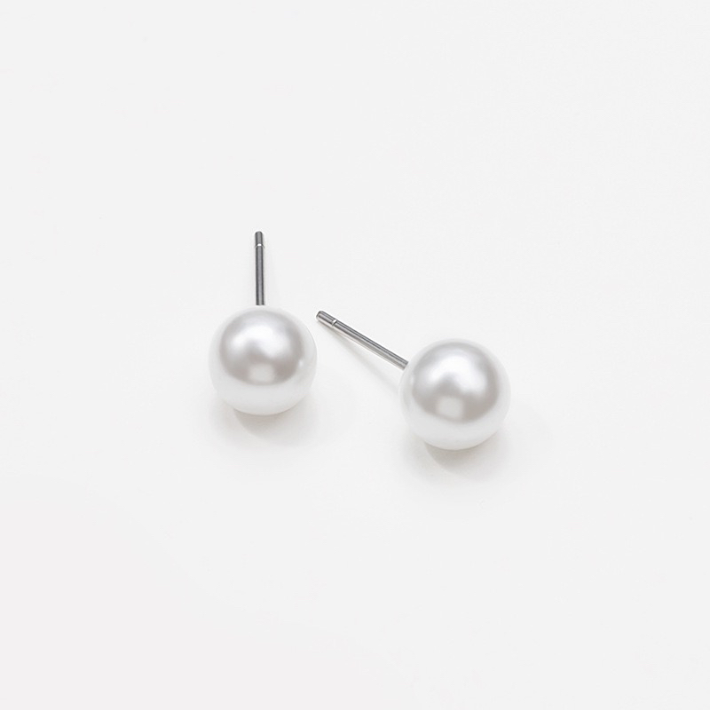 非金属仿珍珠耳饰 耳钉简约小众气质白色轻奢时尚百搭小巧素款