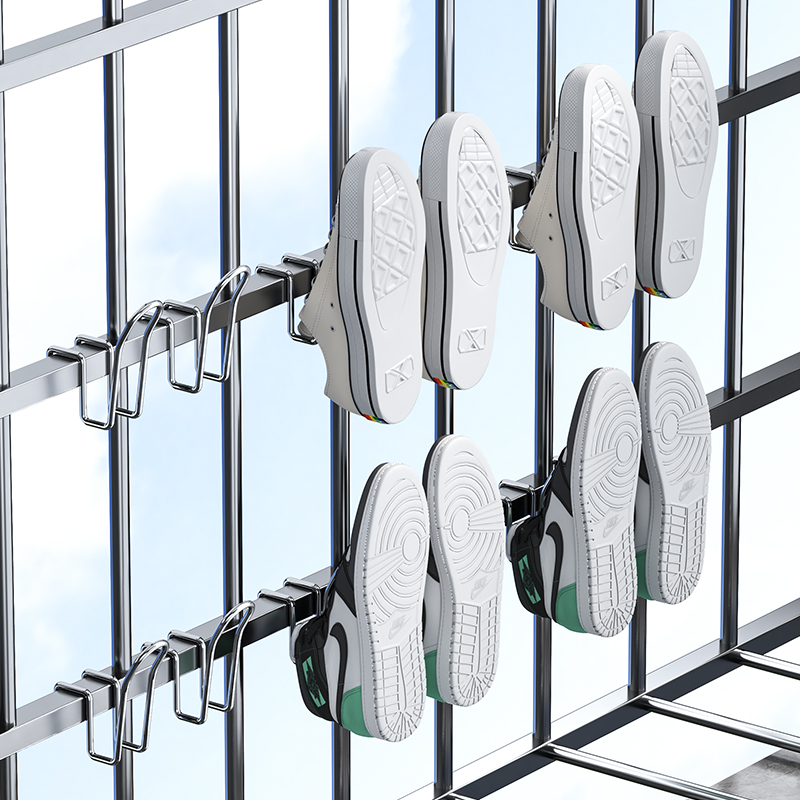 多功能窗台加厚不锈钢晾鞋子架阳台卡扣式家用省空间晒鞋架子防风