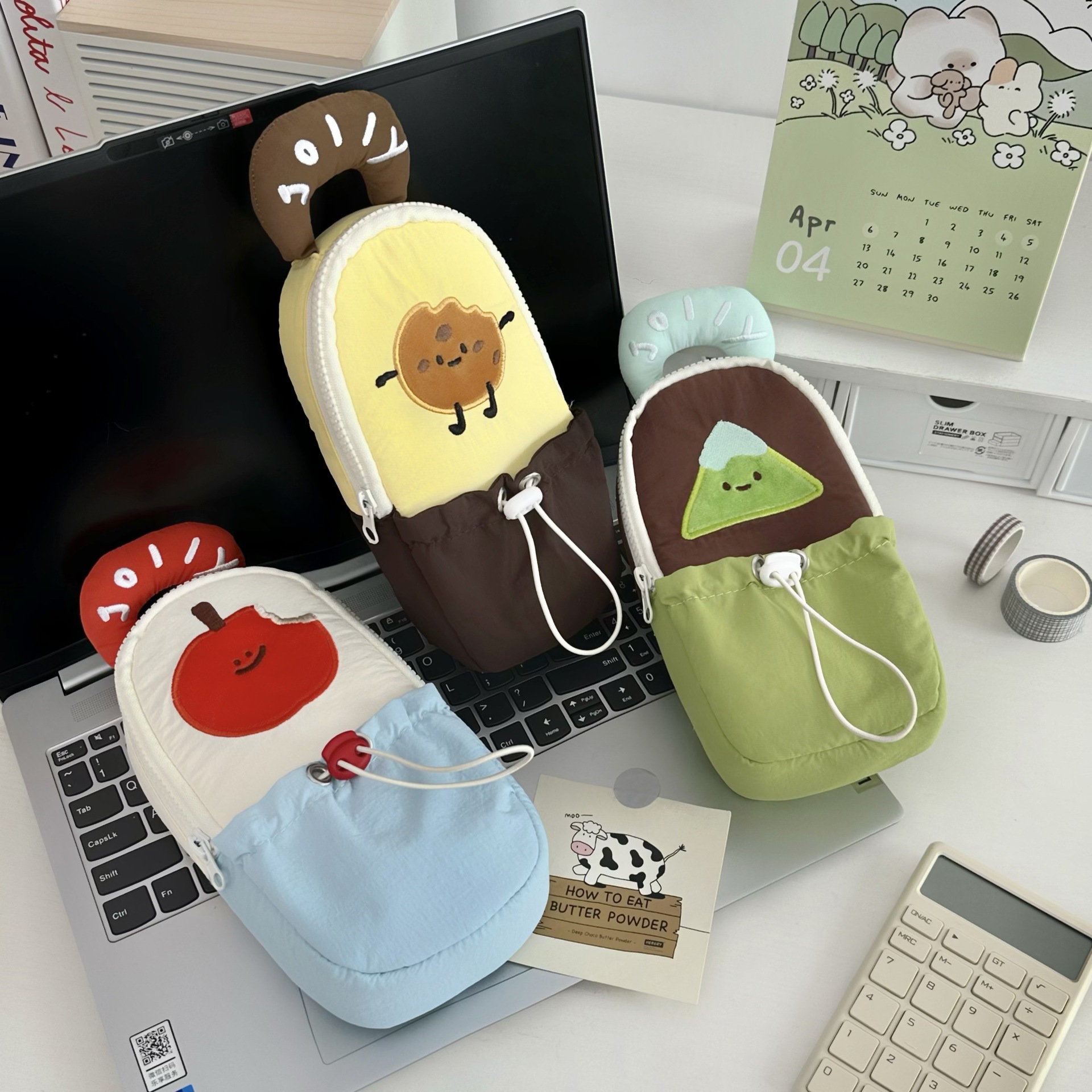 原创卡通手提笔袋高颜值ins风学生大容量抽绳文具盒可站立铅笔盒