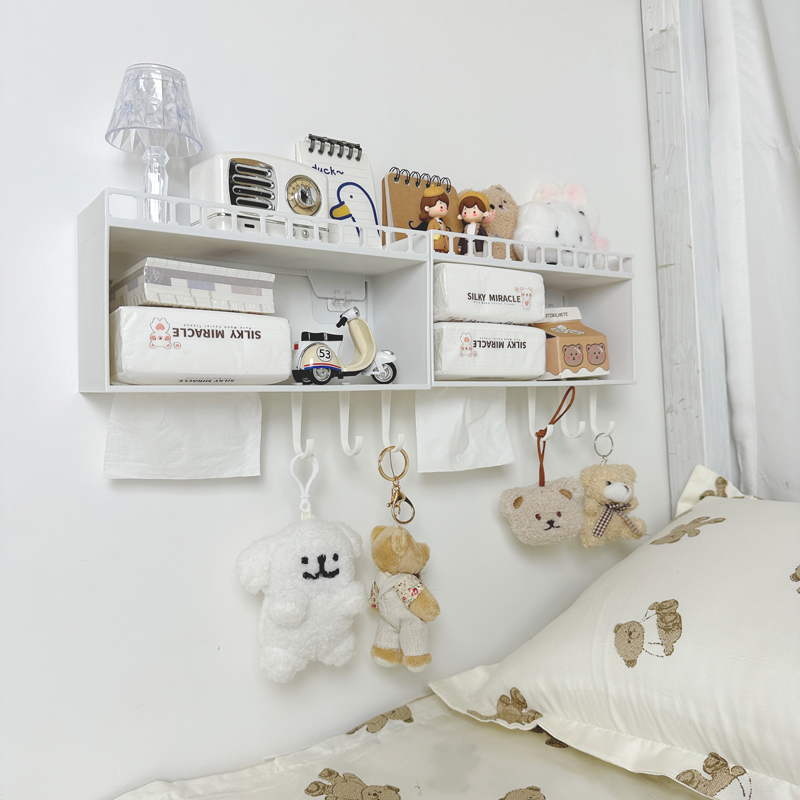 卧室房间免打孔墙上收纳置物架学生宿舍好物壁挂神器寝室床头挂篮