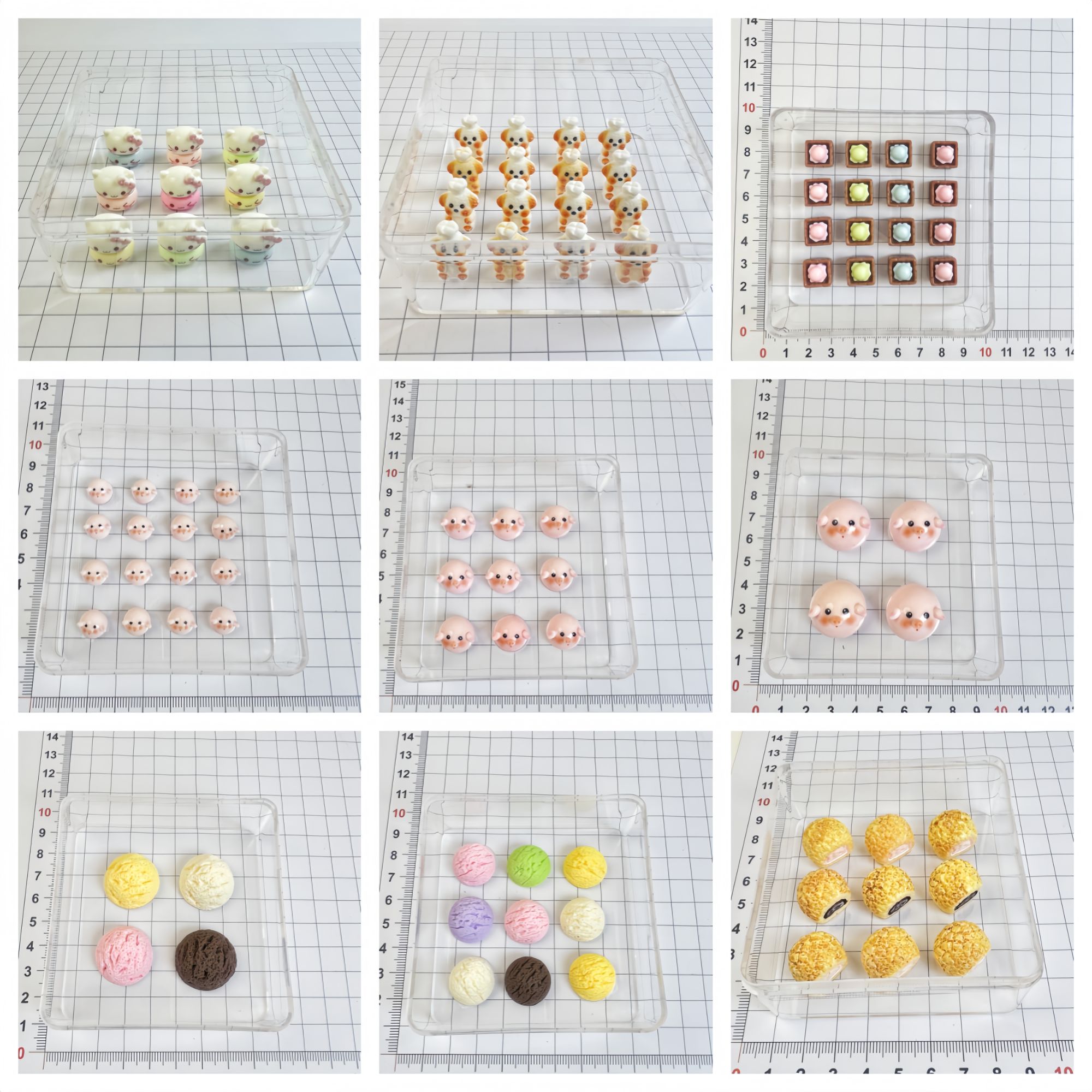 LA19系列手工捏捏模具滴胶火漆蜡叠叠kt棉花糖小狗泡芙冰淇淋小猪