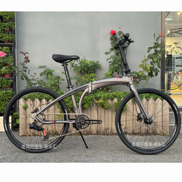26款CRIUS柯瑞斯26寸超轻折叠车12速电子变速油碟刹车极速50+灰色