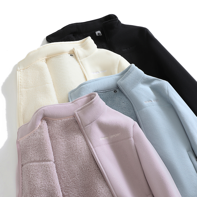 男女同款加绒加厚摇粒绒外套秋冬新款运动锁温保暖休闲抓绒2568