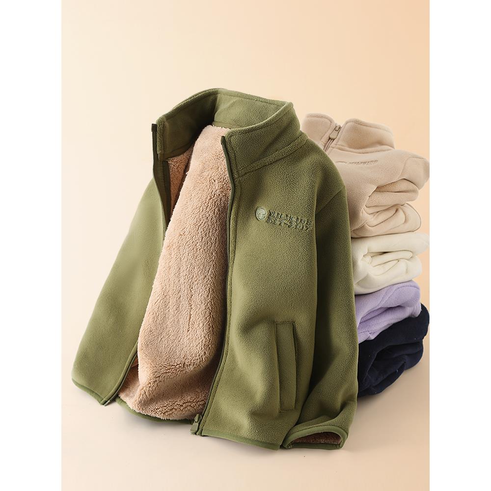 YeeHoO/英氏男童加厚摇粒绒外套冬装儿童内胆抓绒加绒卫衣