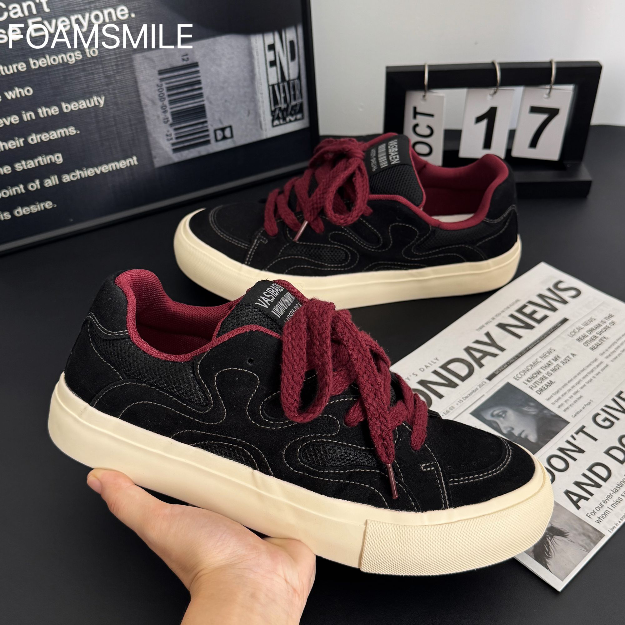 Foamsmile| 厚底面包鞋新款秋冬休闲板鞋爆款推荐男鞋厚底鞋子