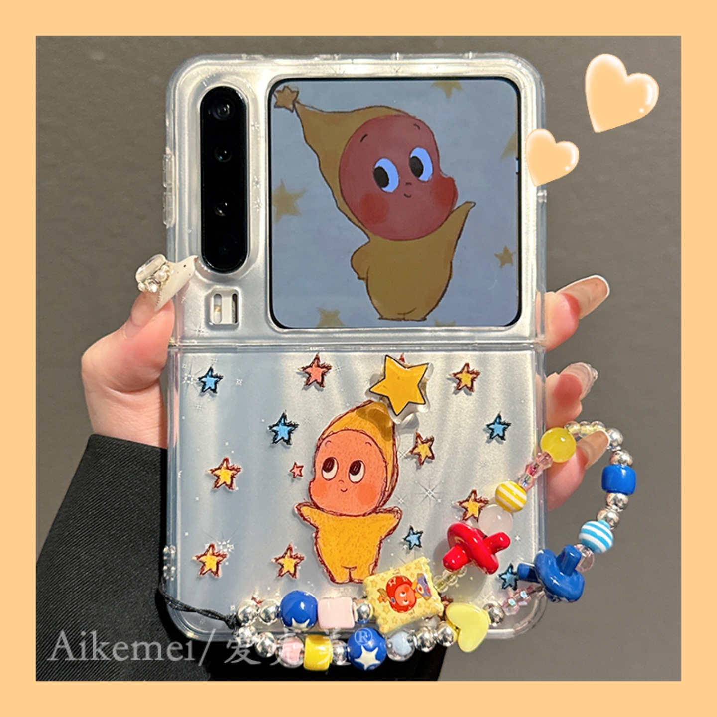 适用华为purax典藏版折叠屏手机壳Pocket2可爱卡通旋转立体星星人