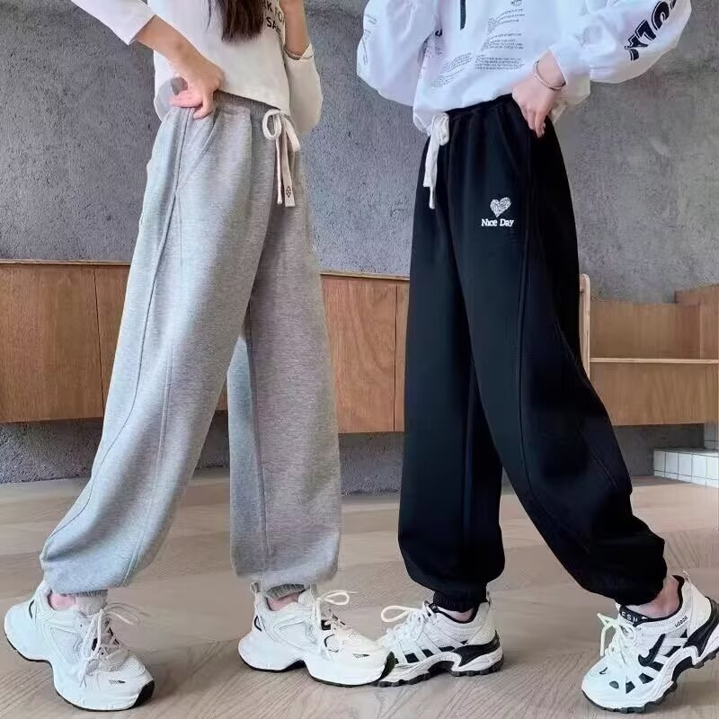 女童运动裤春秋2025新款儿童中大童休闲卫裤秋装宽松女孩洋气长裤
