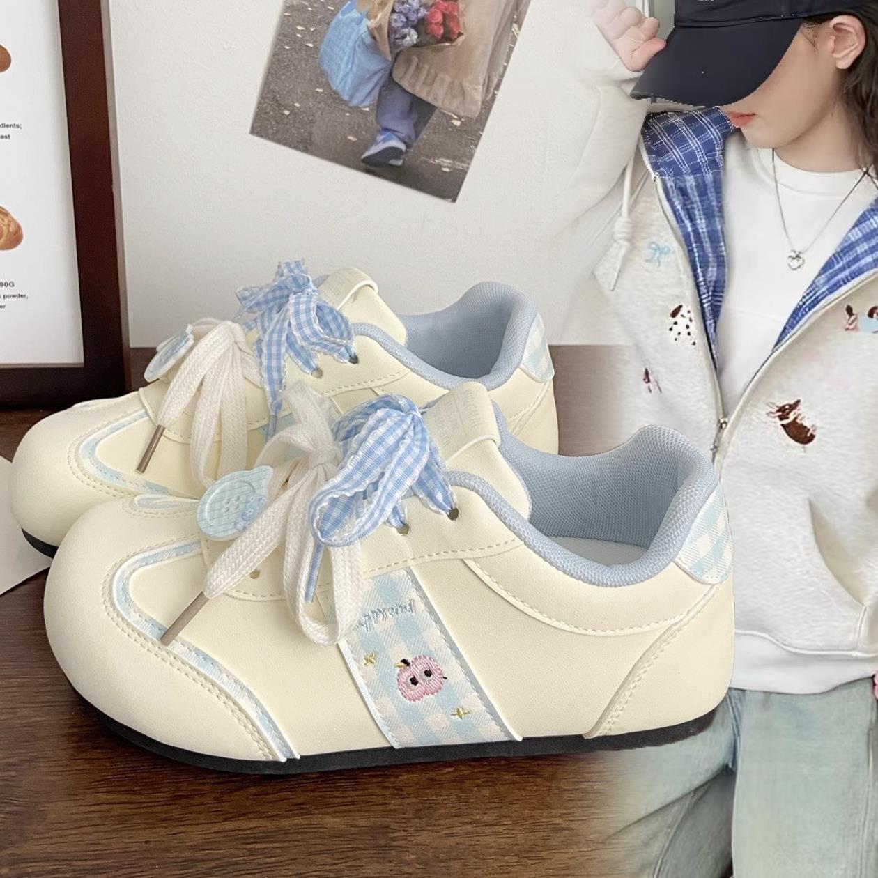 FAVMARTHA学生软底小白鞋女童2025新款透气运动鞋女童初中生夏季