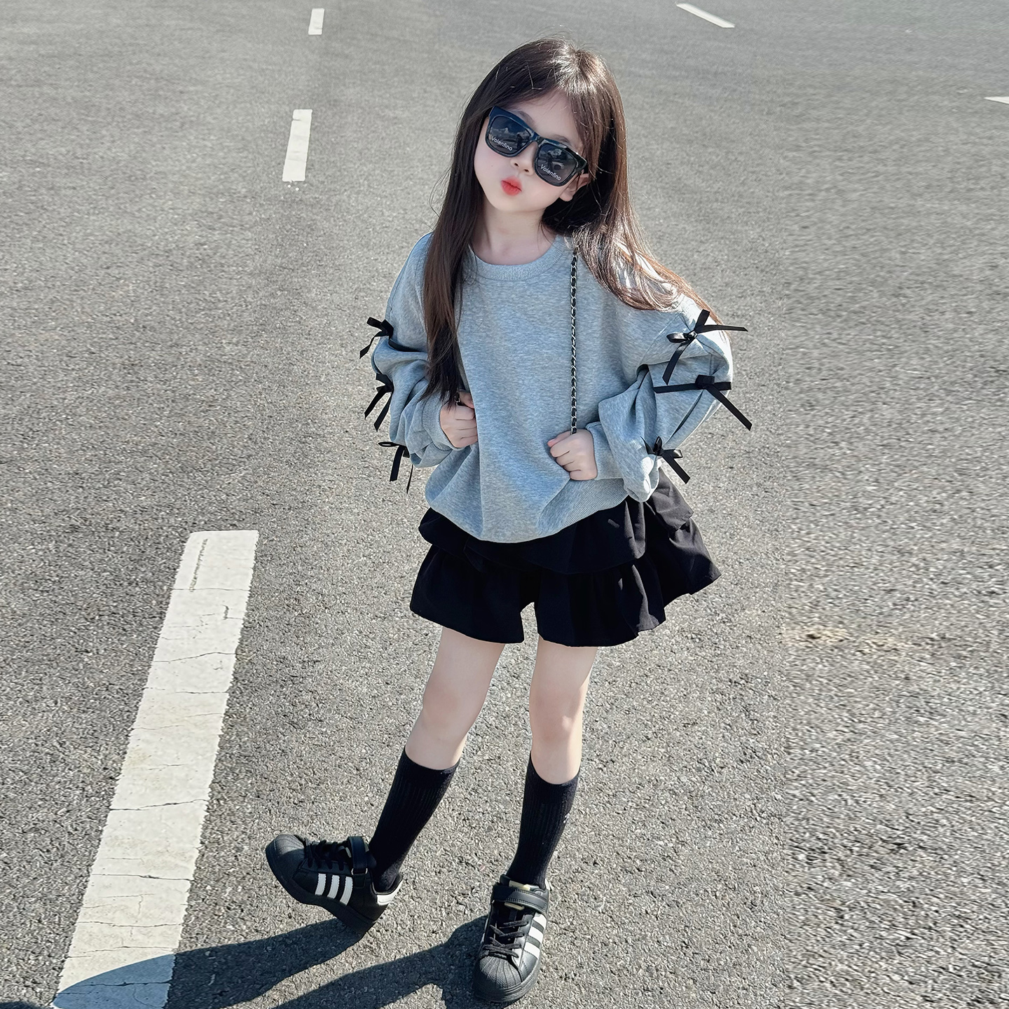 女童卫衣秋冬2025新款儿童韩系穿搭衣服女孩春秋大童洋气花边上衣