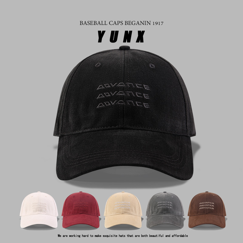 大围宽帽檐显脸小帽子女复古水洗磨毛棉棒球帽韩版百搭鸭舌帽男