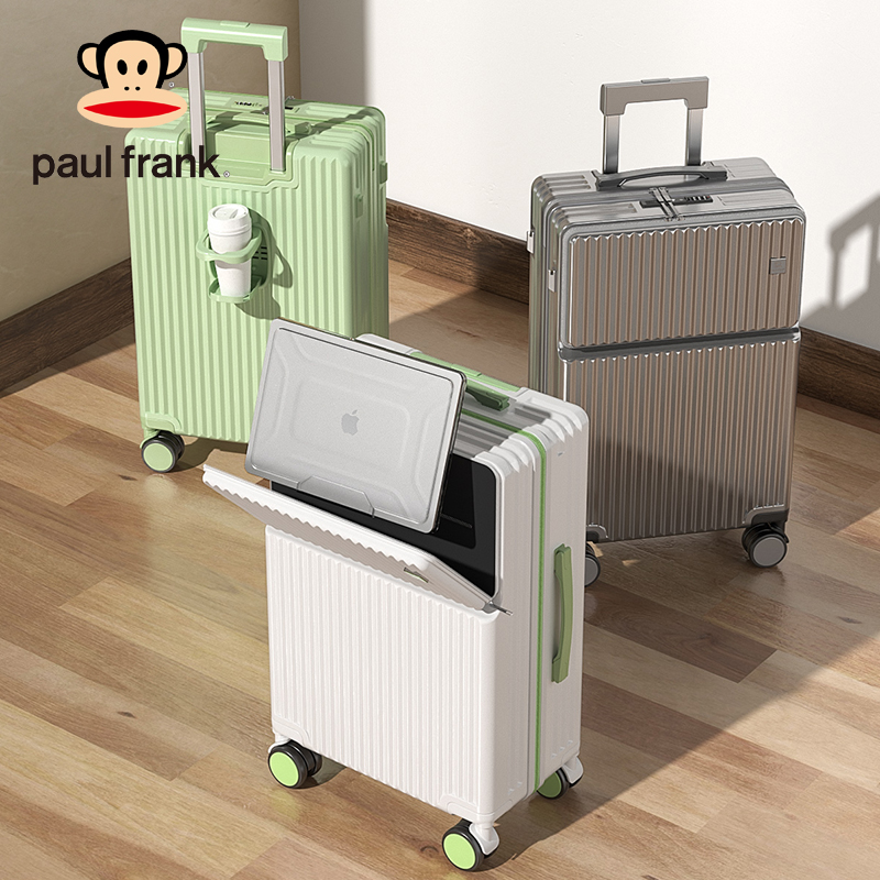 便携式半开盖行李箱小清新万向轮PC普通密码锁旅行男士登机旅行箱