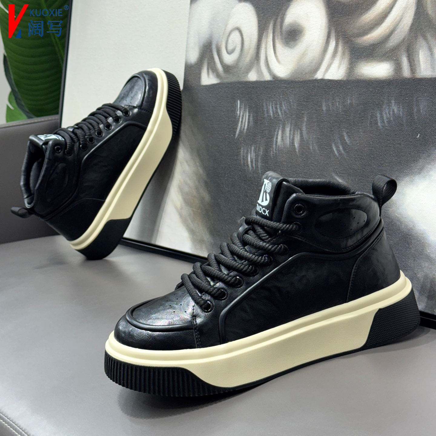 男鞋秋季2025新款高帮板鞋时尚百搭复古痞帅休闲鞋子男士爆款潮鞋