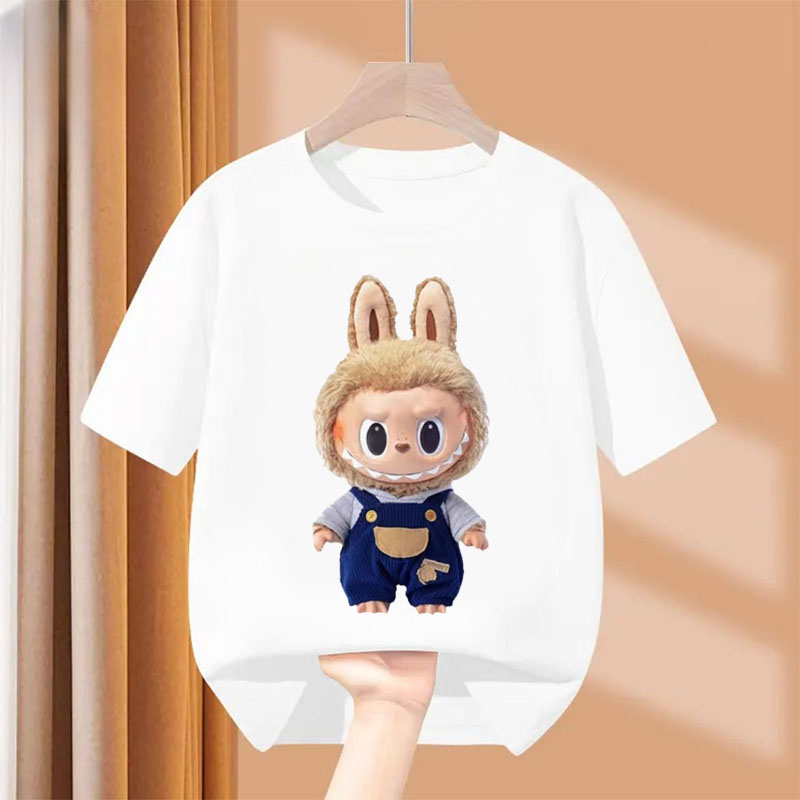 儿童纯棉短袖T恤男女童宽松动漫卡通夏季新款拉布布半袖