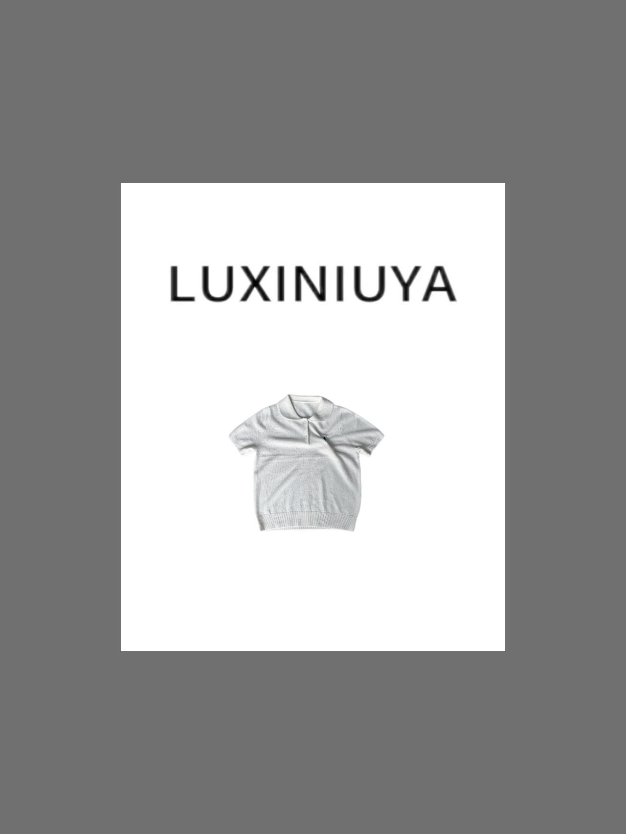 【LUXINIUYA】机场穿搭高品质100全羊毛Polo领短袖绿色上衣CX2876