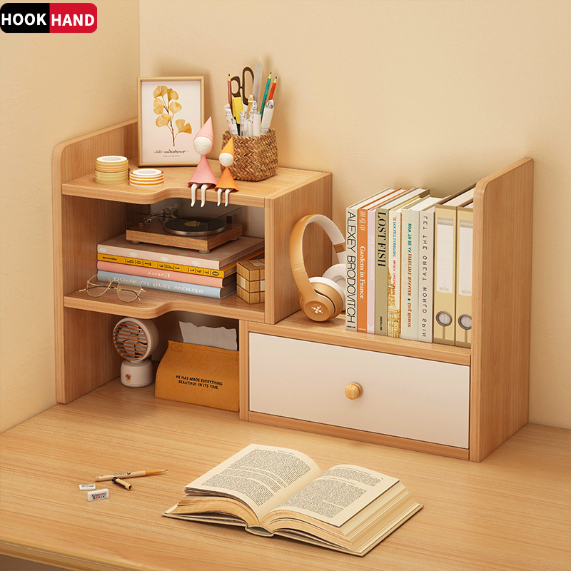 书架桌面置物架简易多层书桌上学生用办公室伸缩收纳架宿舍整理架