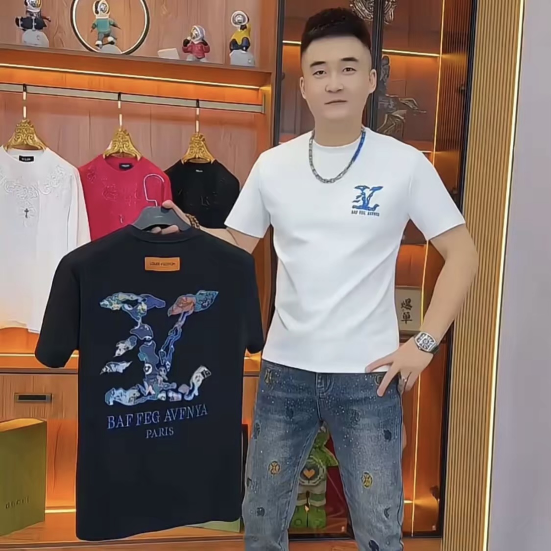 欧洲站新款液氨棉男士潮流短袖T恤夏季圆领印花半袖ins个性上衣