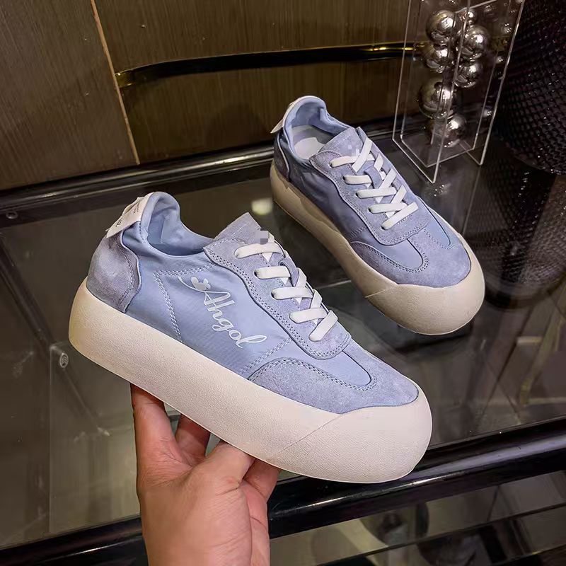 C1梁哥专属纯色夏季透气深口系带时尚休闲鞋女鞋鞋子韩版厚底