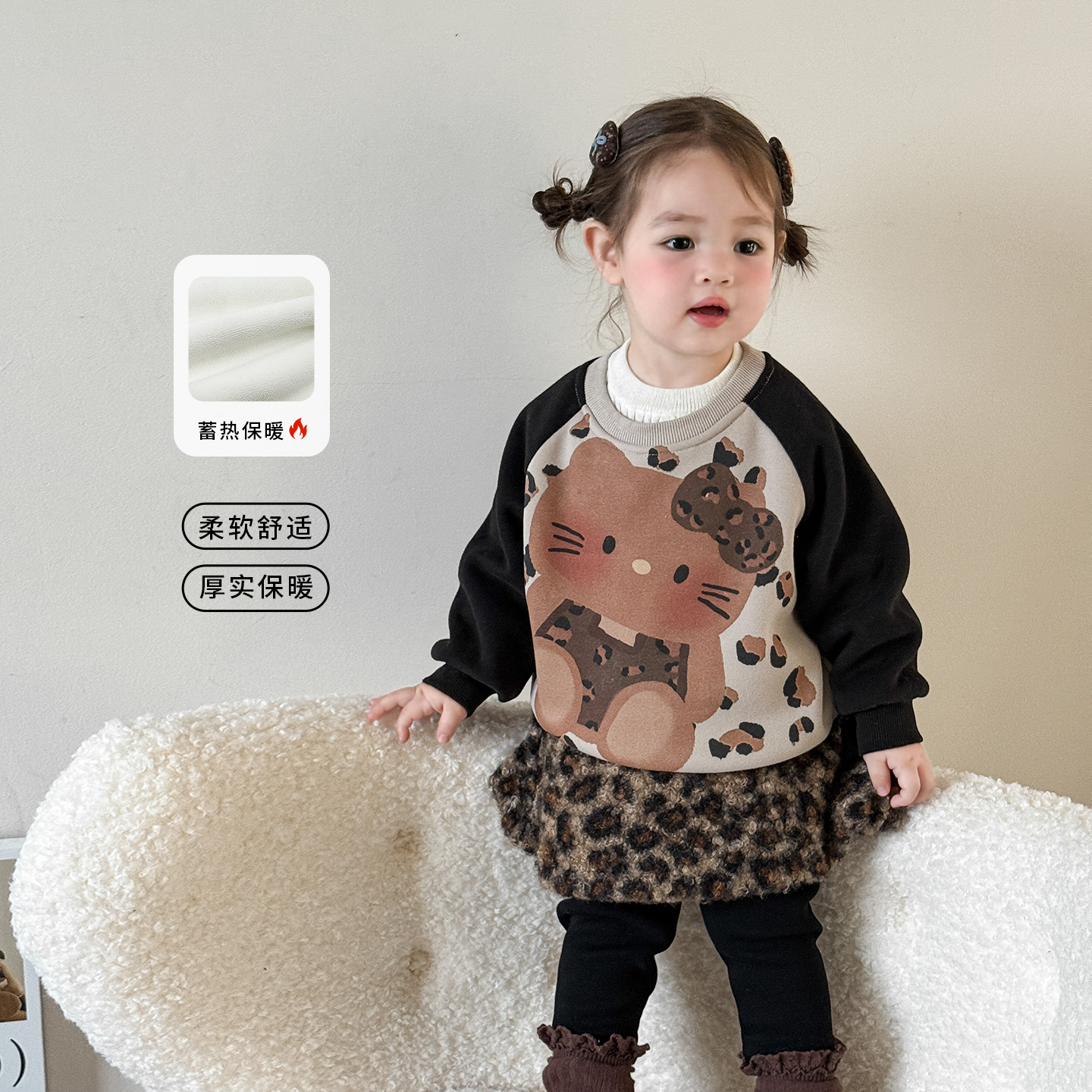 D5365女童秋套装2025新款洋气超好看加绒儿童衣服卫衣宝宝秋装