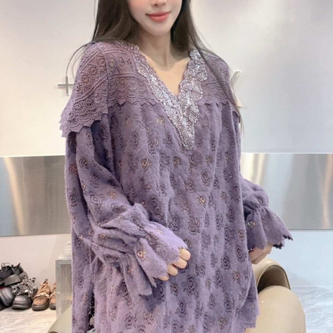 A.M艾墨儿女款冬季欧货蕾丝体恤