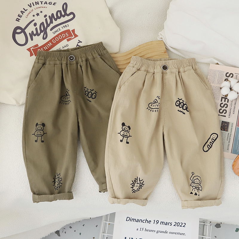 男童裤子春秋装2025新款儿童工装裤小童薄款潮酷帅气儿童休闲裤潮