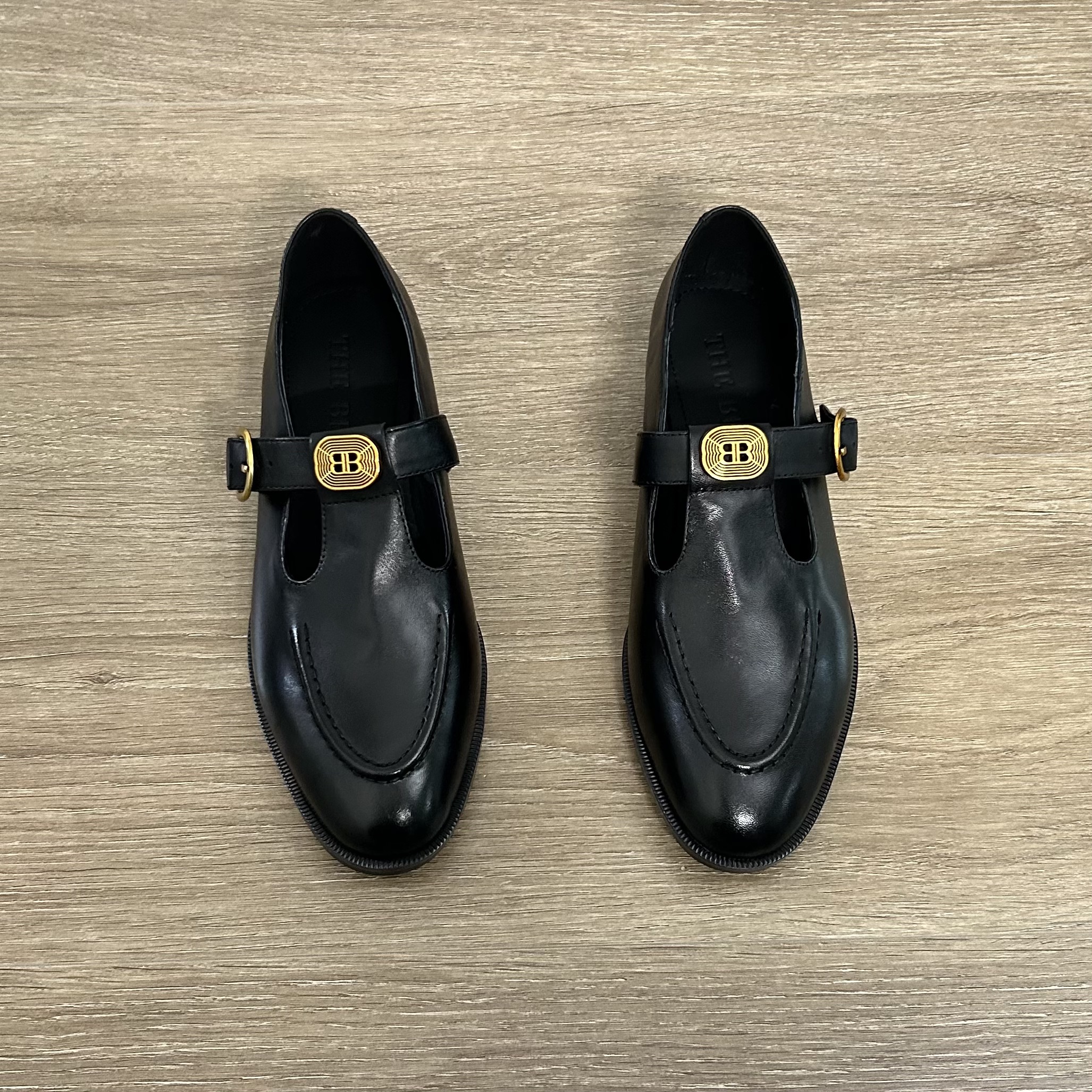 Dannyfrey英伦风小众金属扣女头层牛皮复古T字带通勤乐福鞋1.5CM