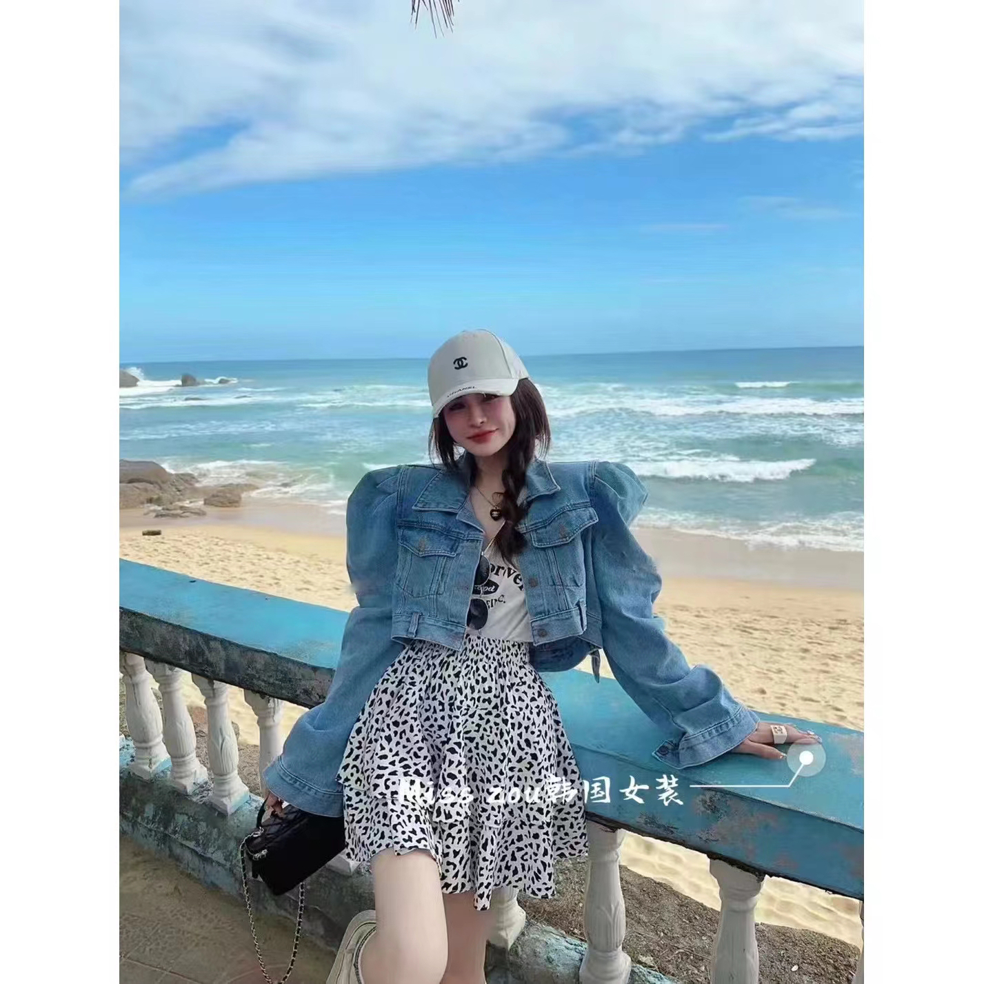 新品法式小众泡泡袖牛仔外套短款外套气质百搭