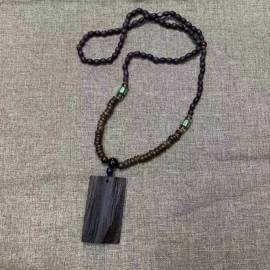 【漫漫家】非金属无事牌木质民族风毛衣链饰品